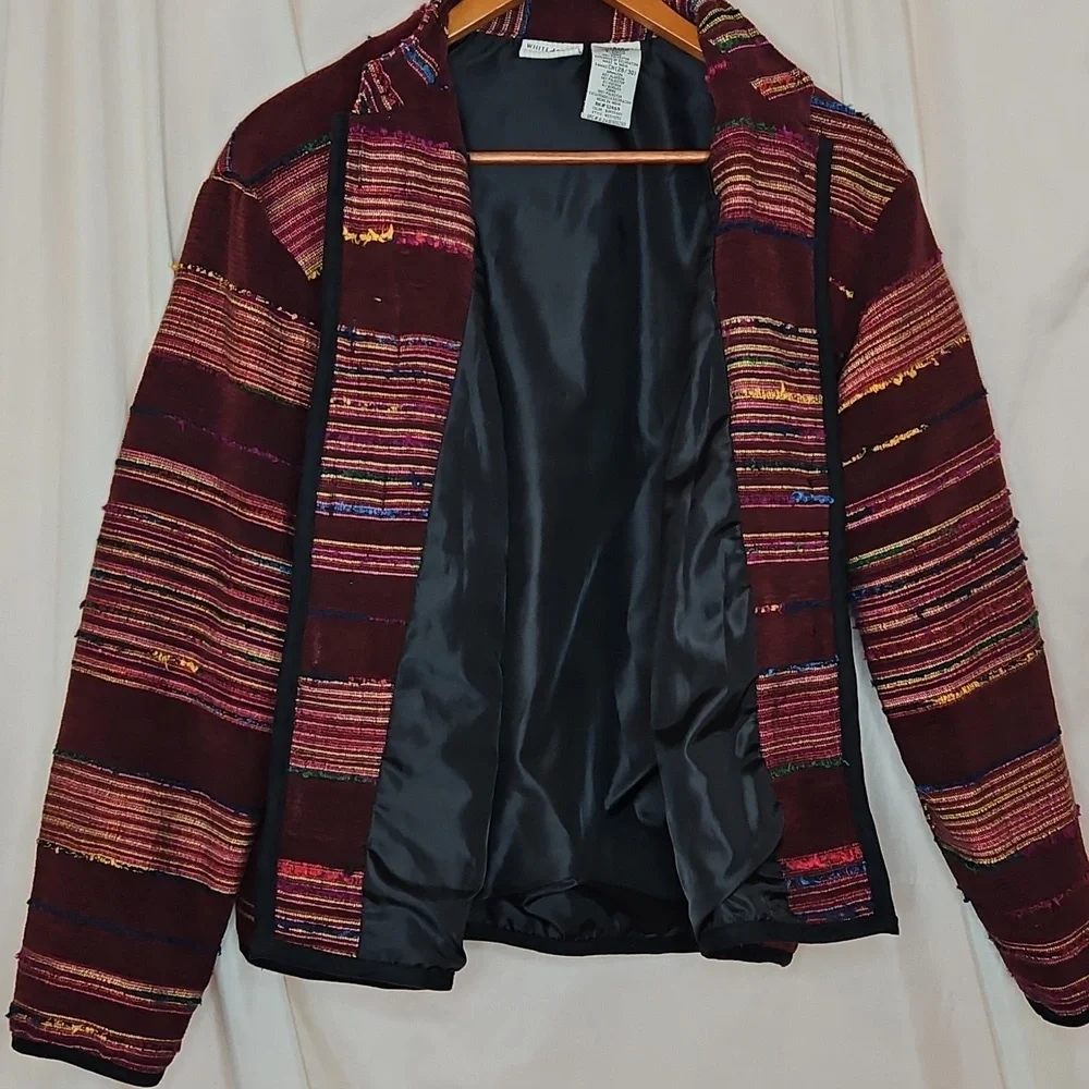 White Stag Tapestry Jacket Womens Small Vintage Slouchy Global Eclectric Pockets